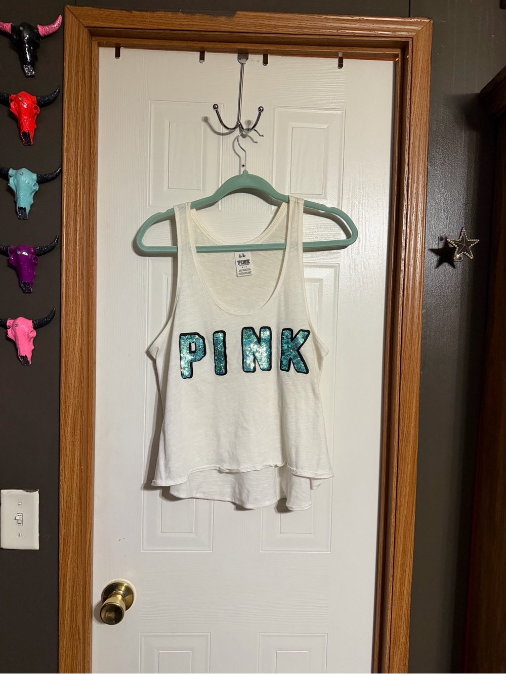 🩵vs pink bling sequin tank Victoria secret